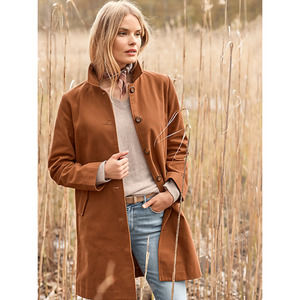 Garnet Hill Modern Pleated Trench Coat Women 12 Button Front Organic Cotton